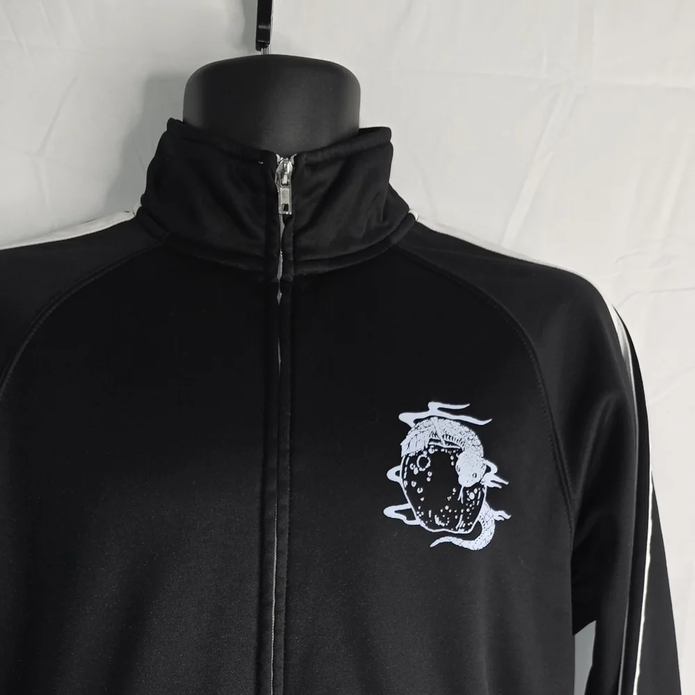 Bad Habit Omocat Black Track Jacket Screen Printed Size Medium CJ-2644 - Picture 5 of 11
